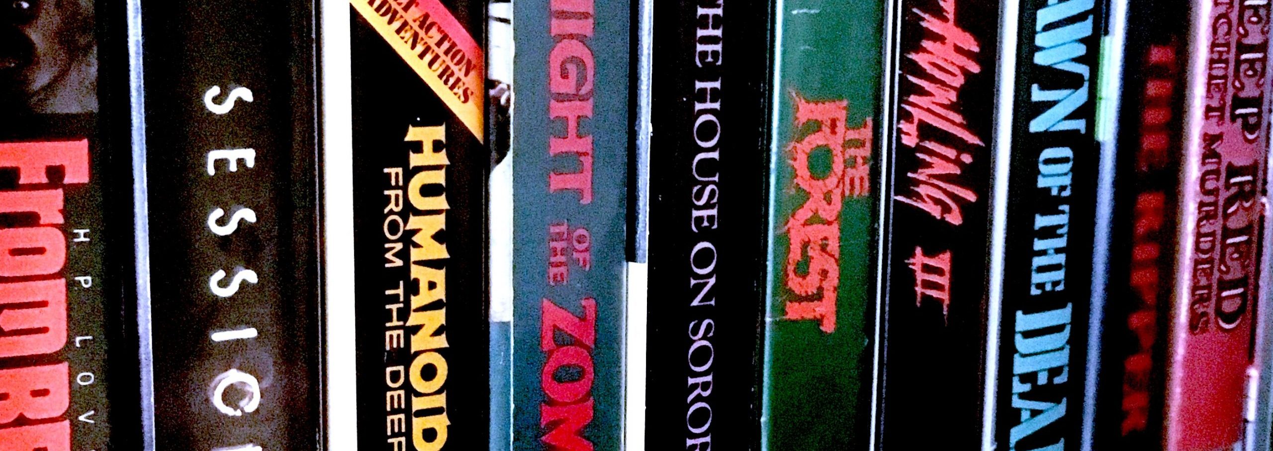 Row of VHS horror